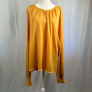 Free People Movement Rundown Tunic Top Marigold Open Back Oversized Slouchy NWT